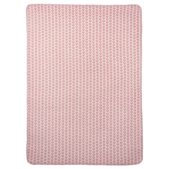 Meyco Baumwoll-Decke 75 x 100 cm - Herzchen - Rosa