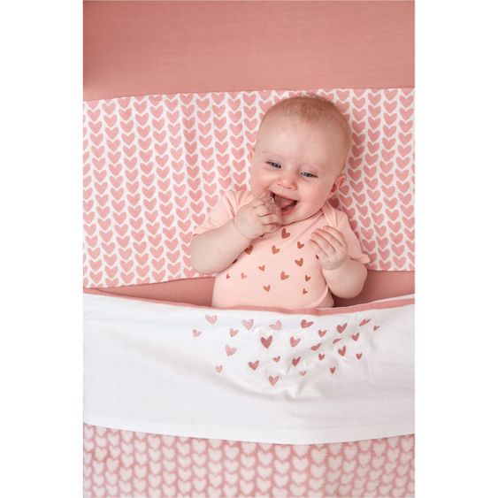 Meyco Baumwoll-Decke 75 x 100 cm - Herzchen - Rosa