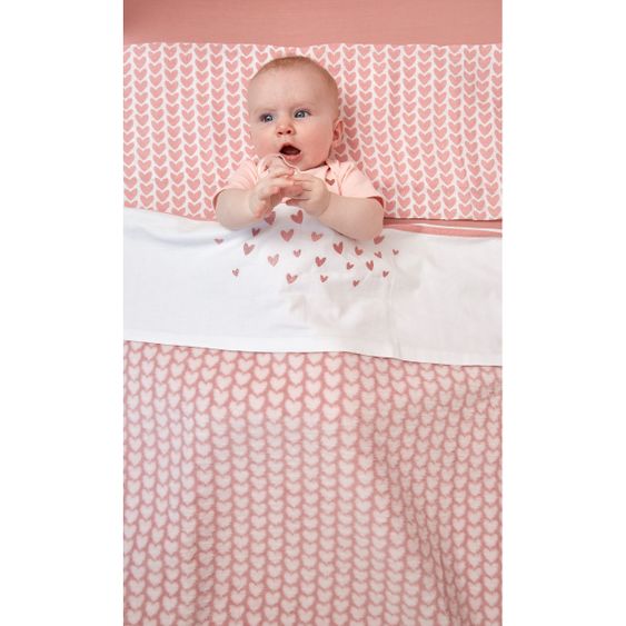 Meyco Baumwoll-Decke 75 x 100 cm - Herzchen - Rosa
