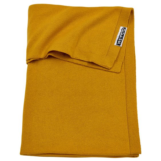 Meyco Baumwoll-Decke 75 x 100 cm - Knit Basic - Ockergelb