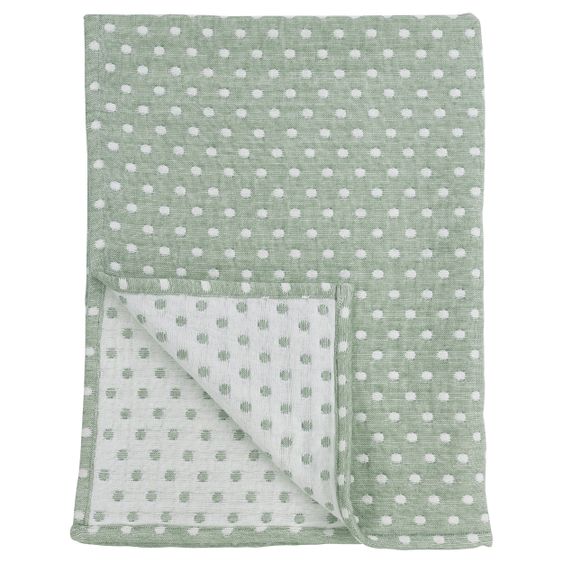 Meyco Baumwoll-Decke 75 x 100 cm - Little Dots - Forest Green