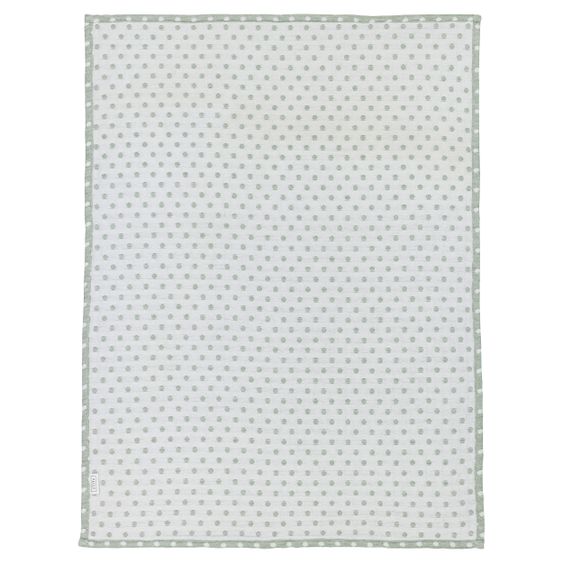Meyco Baumwoll-Decke 75 x 100 cm - Little Dots - Forest Green
