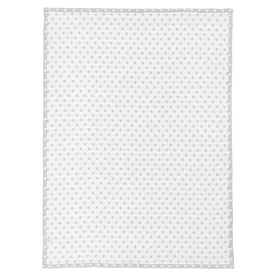 Meyco Baumwoll-Decke 75 x 100 cm - Little Dots - Grau Melange