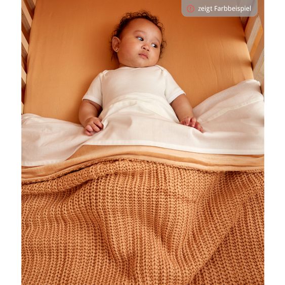 Meyco Cotton blanket 75 x 100 cm - patent knit - Honey Gold