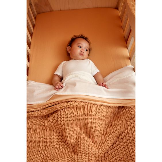 Meyco Cotton blanket 75 x 100 cm - Patent knit - Warm Sand