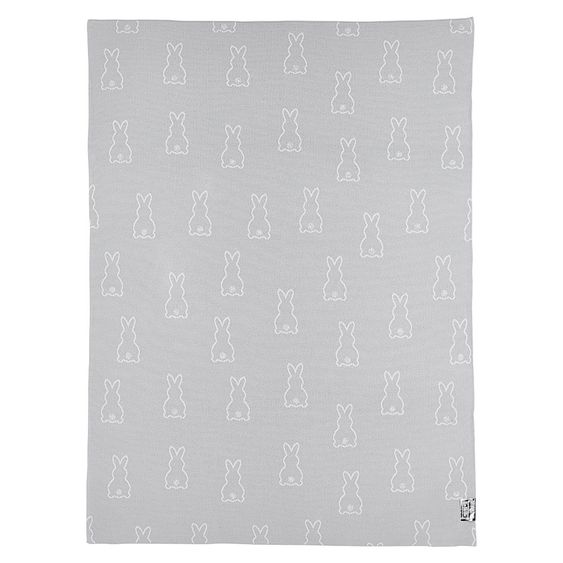 Meyco Cotton blanket X Mrs. Keizer 75 x 100 cm - Rabbits - Silver