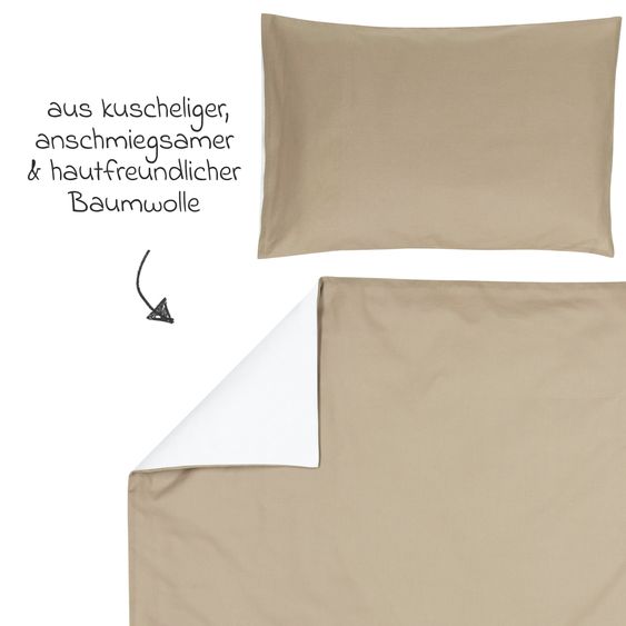 Meyco Bettwäsche Baumwolle 100 x 135 cm - Offwhite - Taupe