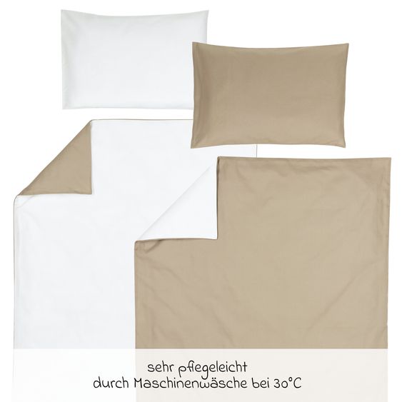 Meyco Bettwäsche Baumwolle 100 x 135 cm - Offwhite - Taupe
