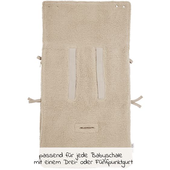 Meyco Footmuff for infant car seat or carrycot Teddy 40 x 82 cm - Sand