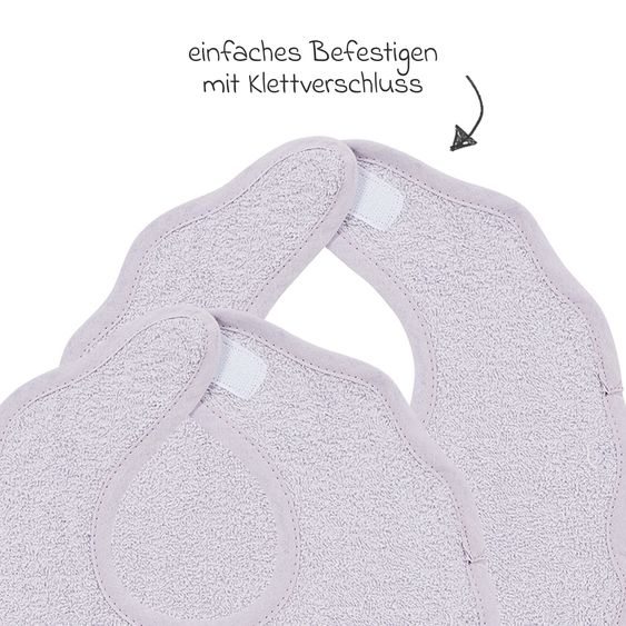 Meyco Bavaglini con velcro 2 pezzi Spugna 25 x 34 cm - Wavy - Soft Lavender