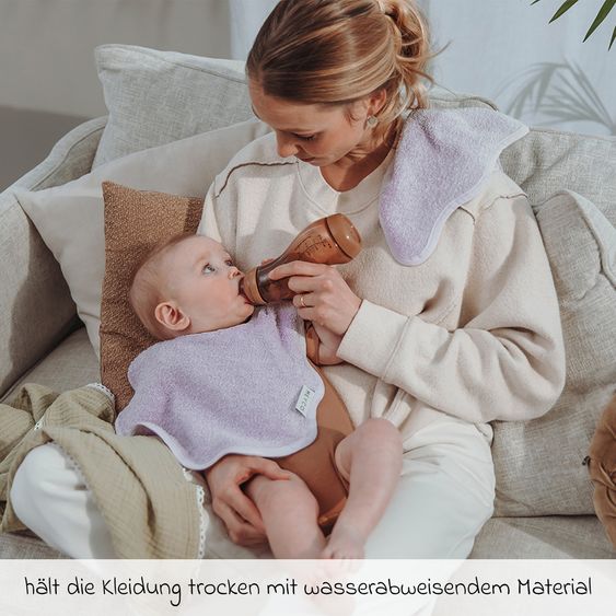 Meyco Bavaglini con velcro 2 pezzi Spugna 25 x 34 cm - Wavy - Soft Lavender