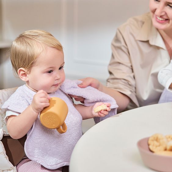 Meyco Bavaglini con velcro 2 pezzi Spugna 25 x 34 cm - Wavy - Soft Lavender