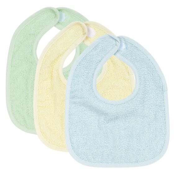 Meyco Klettlätzchen 3er Pack - Soft Mint, Soft Yellow & Light Blue
