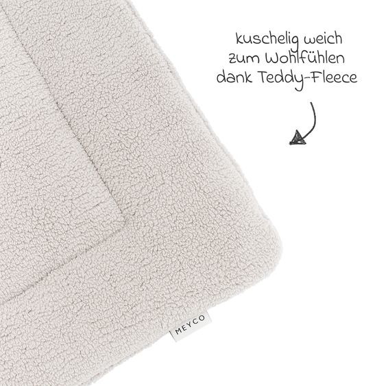 Meyco Krabbeldecke / Laufgittereinlage Teddy 80 x 100 cm - Greige