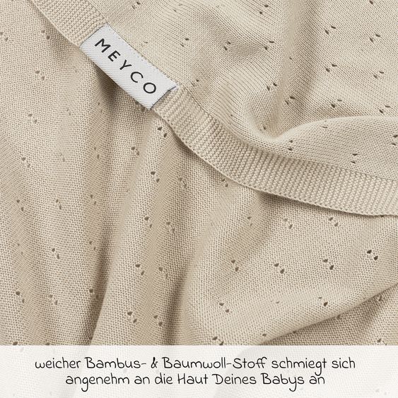 Meyco Kuscheldecke Bambus 75 x 100 cm - Ajour - Soft Sand