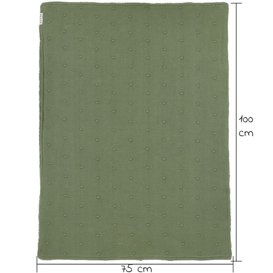 Meyco Kuscheldecke Teddy 75 x 100 cm - Mini Knots - Forest Green