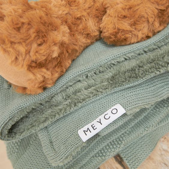 Meyco Kuscheldecke Teddy 75 x 100 cm - Mini Knots - Forest Green