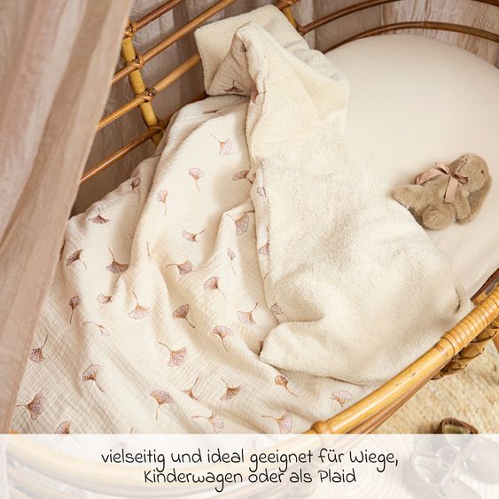 Meyco Cuddly blanket muslin 75x100 cm - Gingko - Soft Sand