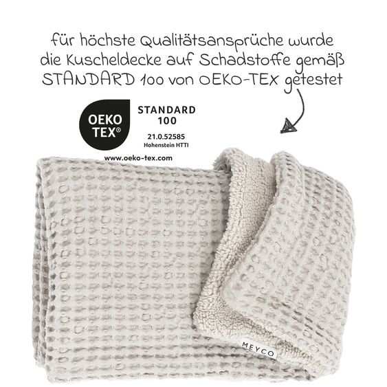 Meyco Kuscheldecke Teddy 75 x 100 cm - Waffel - Greige