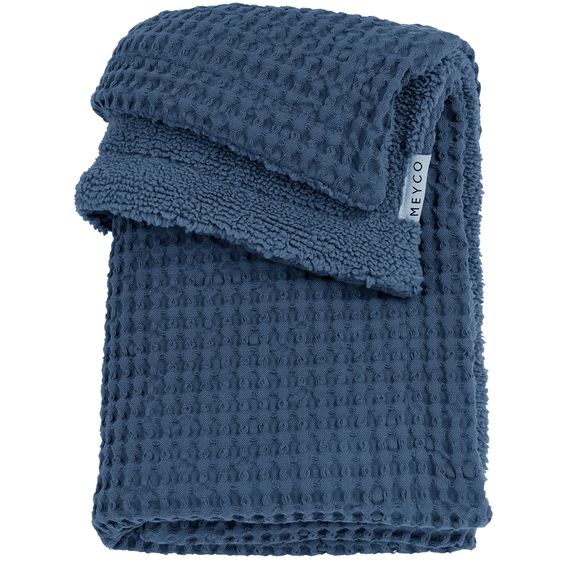 Meyco Kuscheldecke Teddy 75 x 100 cm - Waffel - Indigo