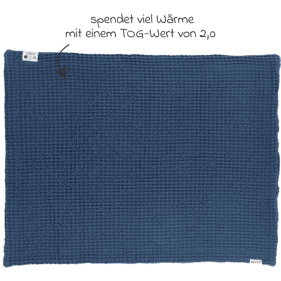 Meyco Teddy cuddly blanket 75 x 100 cm - Waffle - Indigo