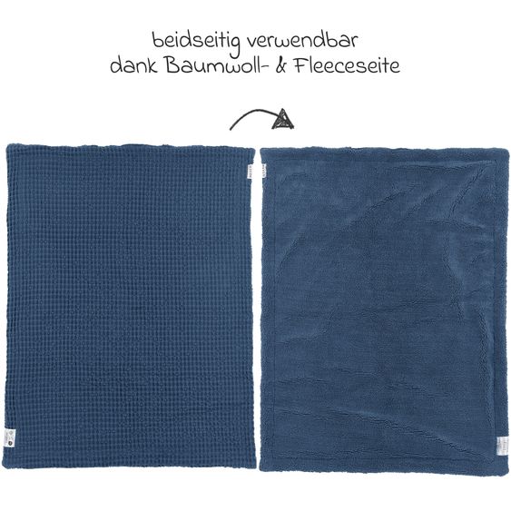 Meyco Kuscheldecke Teddy 75 x 100 cm - Waffel - Indigo