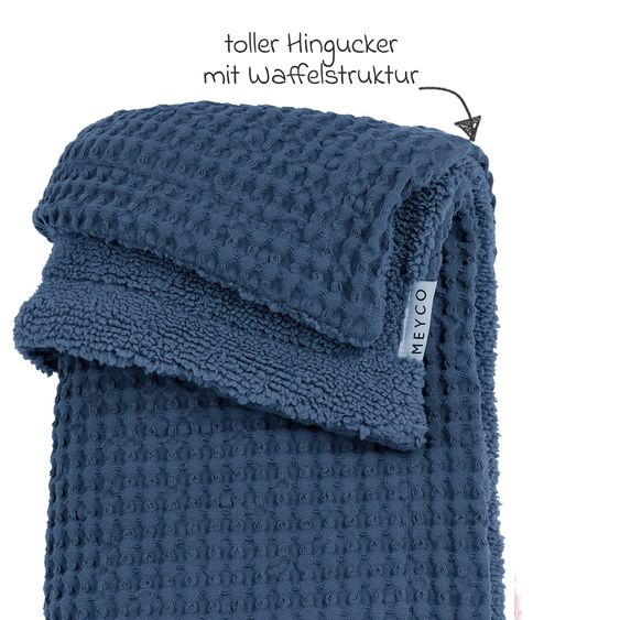 Meyco Kuscheldecke Teddy 75 x 100 cm - Waffel - Indigo