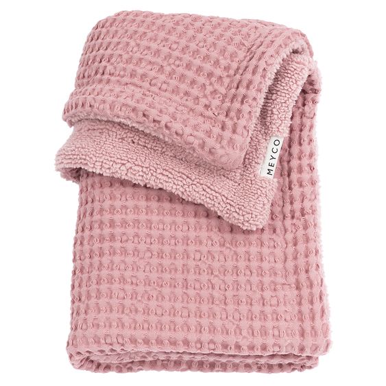 Meyco Teddy cuddly blanket 75 x 100 cm - Waffle - Old Pink