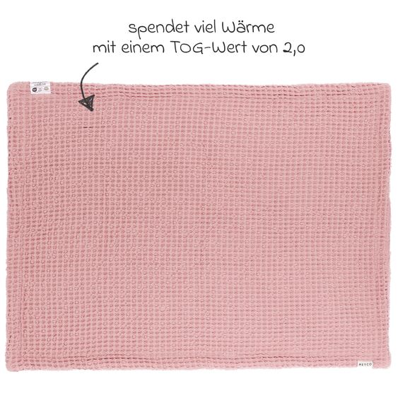 Meyco Teddy cuddly blanket 75 x 100 cm - Waffle - Old Pink