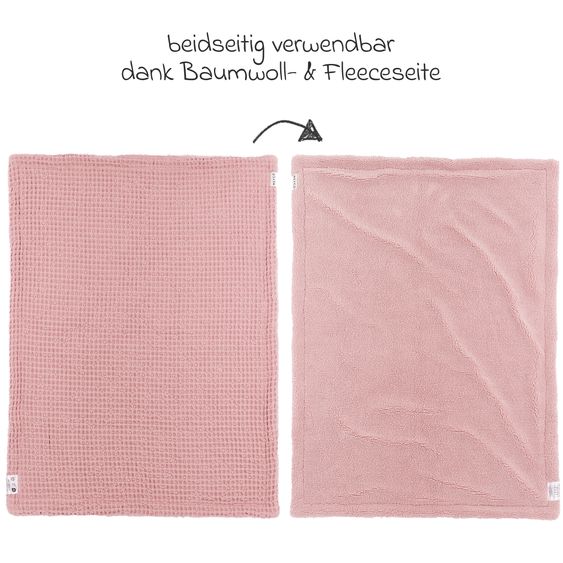 Meyco Teddy cuddly blanket 75 x 100 cm - Waffle - Old Pink