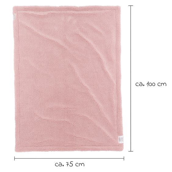 Meyco Teddy cuddly blanket 75 x 100 cm - Waffle - Old Pink