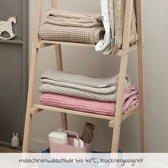 Meyco Teddy cuddly blanket 75 x 100 cm - Waffle - Old Pink