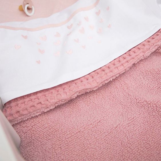 Meyco Teddy cuddly blanket 75 x 100 cm - Waffle - Old Pink