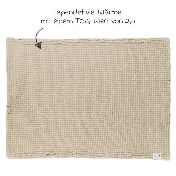 Meyco Kuscheldecke Teddy 75 x 100 cm - Waffel - Sand