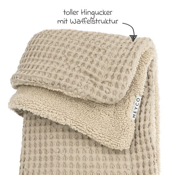 Meyco Kuscheldecke Teddy 75 x 100 cm - Waffel - Sand