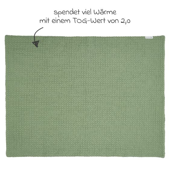 Meyco Coperta Teddy 75 x 100 cm - Waffle - Verde oliva