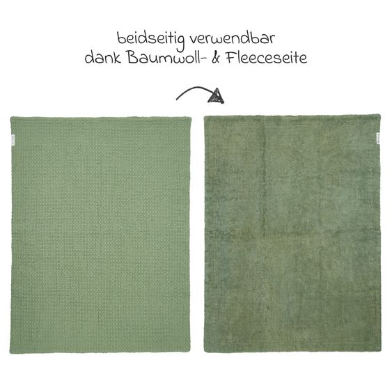 Meyco Teddy cuddly blanket 75 x 100 cm - Waffle - Olive Green