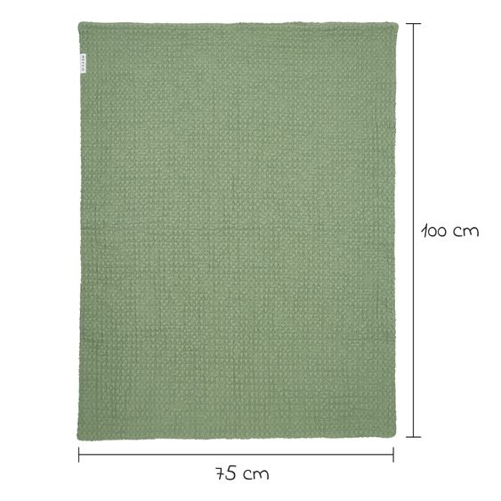 Meyco Kuscheldecke Teddy 75 x 100 cm - Waffle - Olive Green