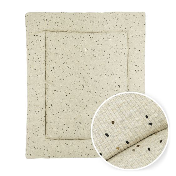 Meyco Laufgittereinlage / Krabbeldecke 80 x 100 cm - Rib Mini Spot - Sand Melange