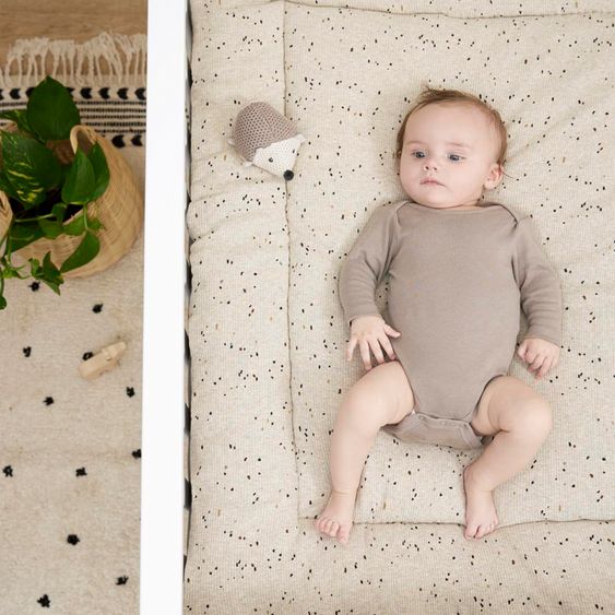 Meyco Laufgittereinlage / Krabbeldecke 80 x 100 cm - Rib Mini Spot - Sand Melange