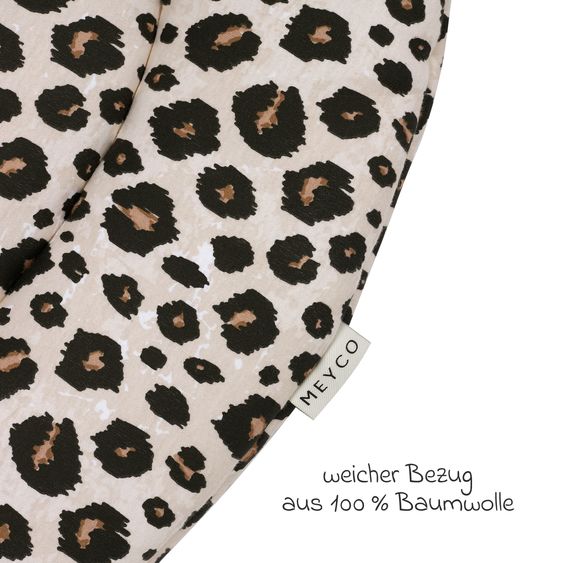 Meyco Laufgittereinlage / Krabbeldecke rund Ø 95 cm - Leopard - Sand Melange