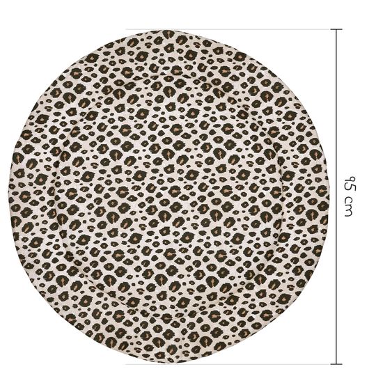 Meyco Laufgittereinlage / Krabbeldecke rund Ø 95 cm - Leopard - Sand Melange