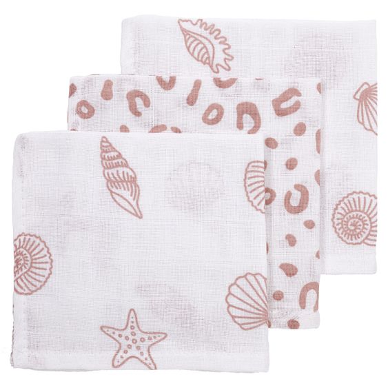 Meyco Mulltuch / Waschtuch - 3er Pack 30 x 30 cm - Shells Lilac
