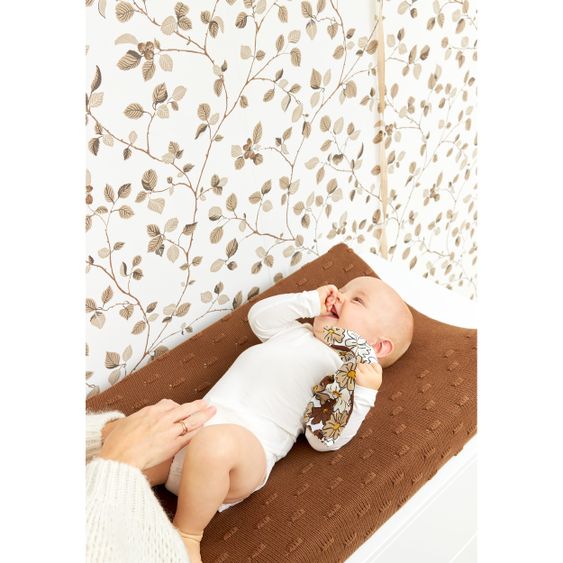 Meyco Mulltuch / Waschtuch - 3er Pack 30 x 30 cm - Vintage Flower - Taupe