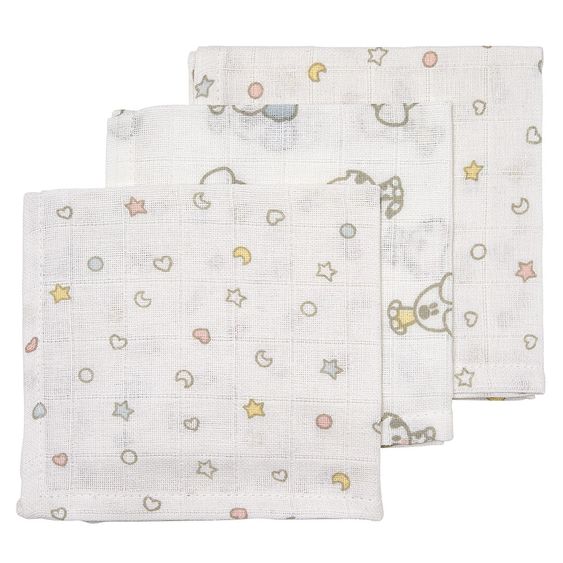 Meyco Mulltuch / Waschtuch - 3er Pack - 30 x 30 cm - Woezel & Pip