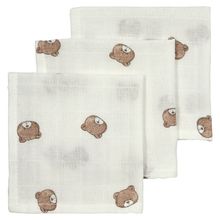 Mulltuch / Waschtuch / Spucktuch 3er Pack Musselin 30 x 30 cm - Bear