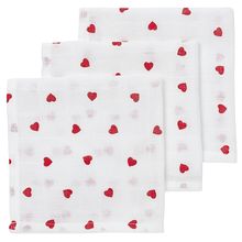 Mulltuch / Waschtuch / Spucktuch Confezione da 3 Mussola 30 x 30 cm - Sweet Heart
