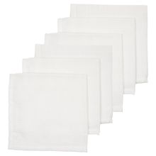 Set 6 Panni Mussola / Asciugamano / Bavaglino Mussola 30 x 30 cm - Bianco