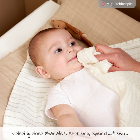 Meyco Set 6 Panni Mussola / Asciugamano / Bavaglino Mussola 30 x 30 cm - Bianco