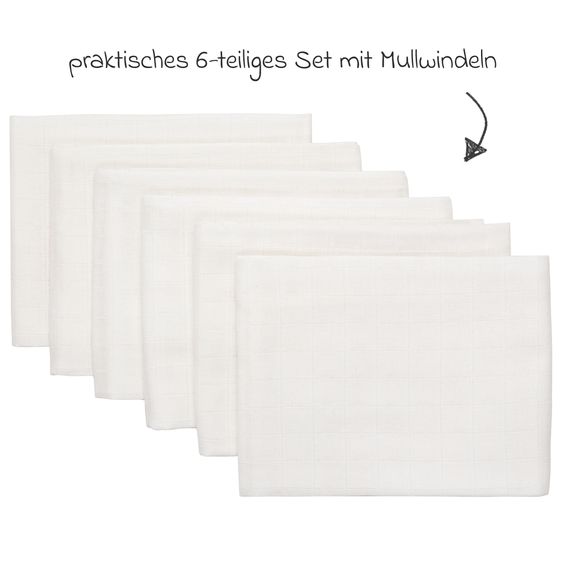 Meyco Mullwindel 6er Pack 60 x 60 cm - Weiß